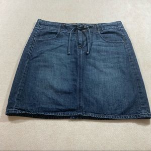 Old Navy Skirt Denim Drawstring Mini Skirt blue jean skirt size 6 zip po…